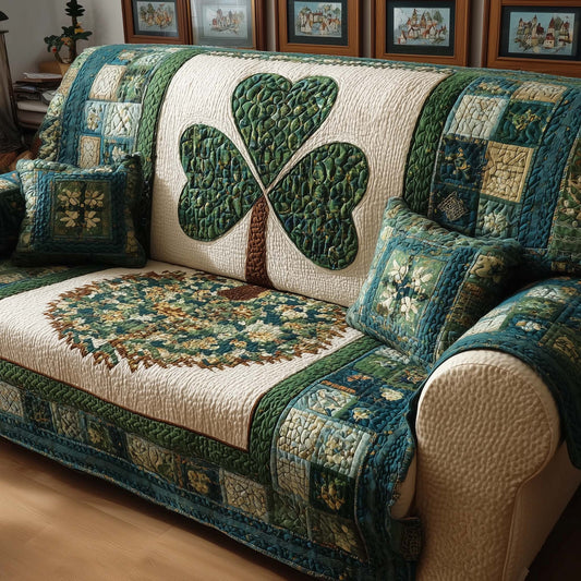 Emerald Patch Quilted Sofa Cover GFTOQM2408