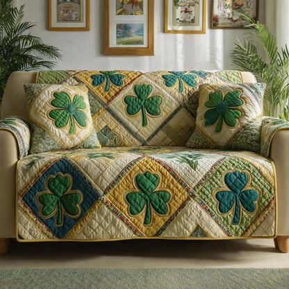 Forest Clover Quilted Sofa Cover GFTOQM2412