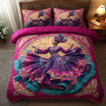 Radiant Dance 3-Piece Quilted Bedding Set GFTOQM2418