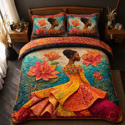 Lotus Muse 3-Piece Quilted Bedding Set GFTOQM2419