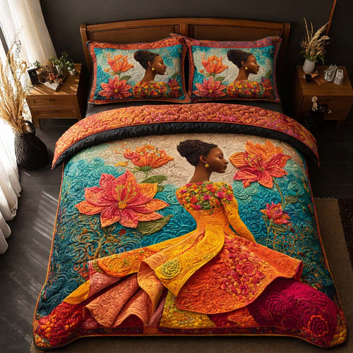 Lotus Muse 3-Piece Quilted Bedding Set GFTOQM2419