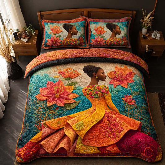 Lotus Muse 3-Piece Quilted Bedding Set GFTOQM2419