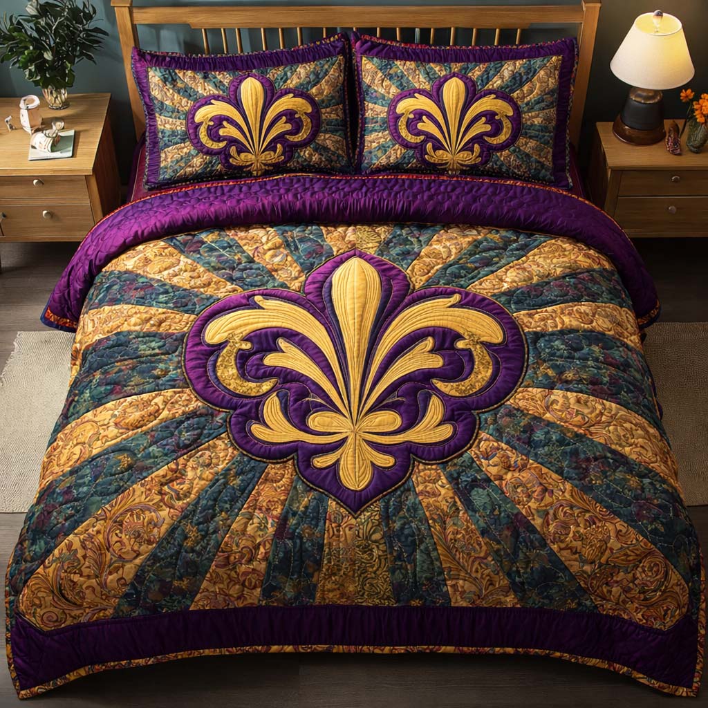 Radiant Fleur 3-Piece Quilted Bedding Set GFTOQM2421