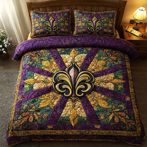 Ornate Fleur 3-Piece Quilted Bedding Set GFTOQM2422