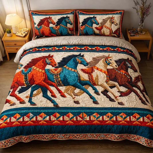 Spirit Run 3-Piece Quilted Bedding Set GFTOQM2427