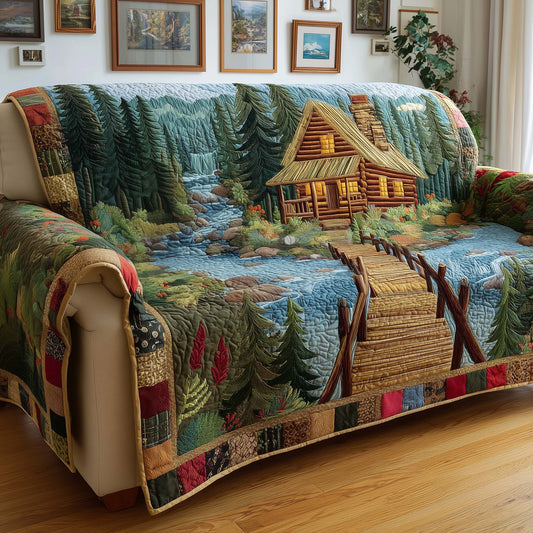 River Cabin Quilted Sofa Cover GFTOQM2458