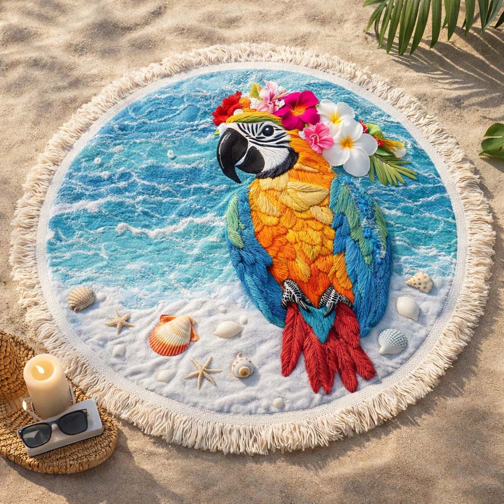 Floral Crown Round Beach Towel GFTOQM2466