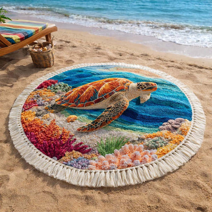 Coral Drift Round Beach Towel GFTOQM2474