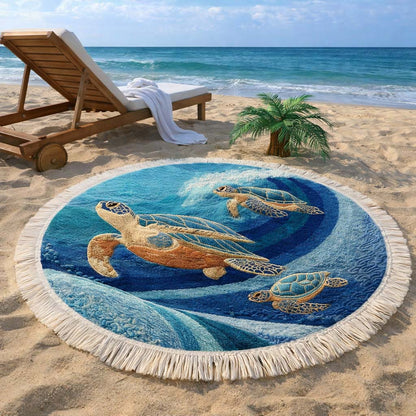 Ocean Family Round Beach Towel GFTOQM2475