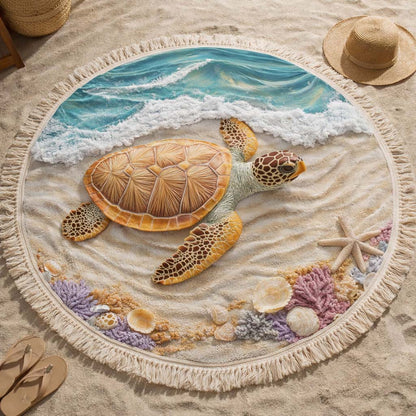 Shore Turtle Round Beach Towel GFTOQM2476