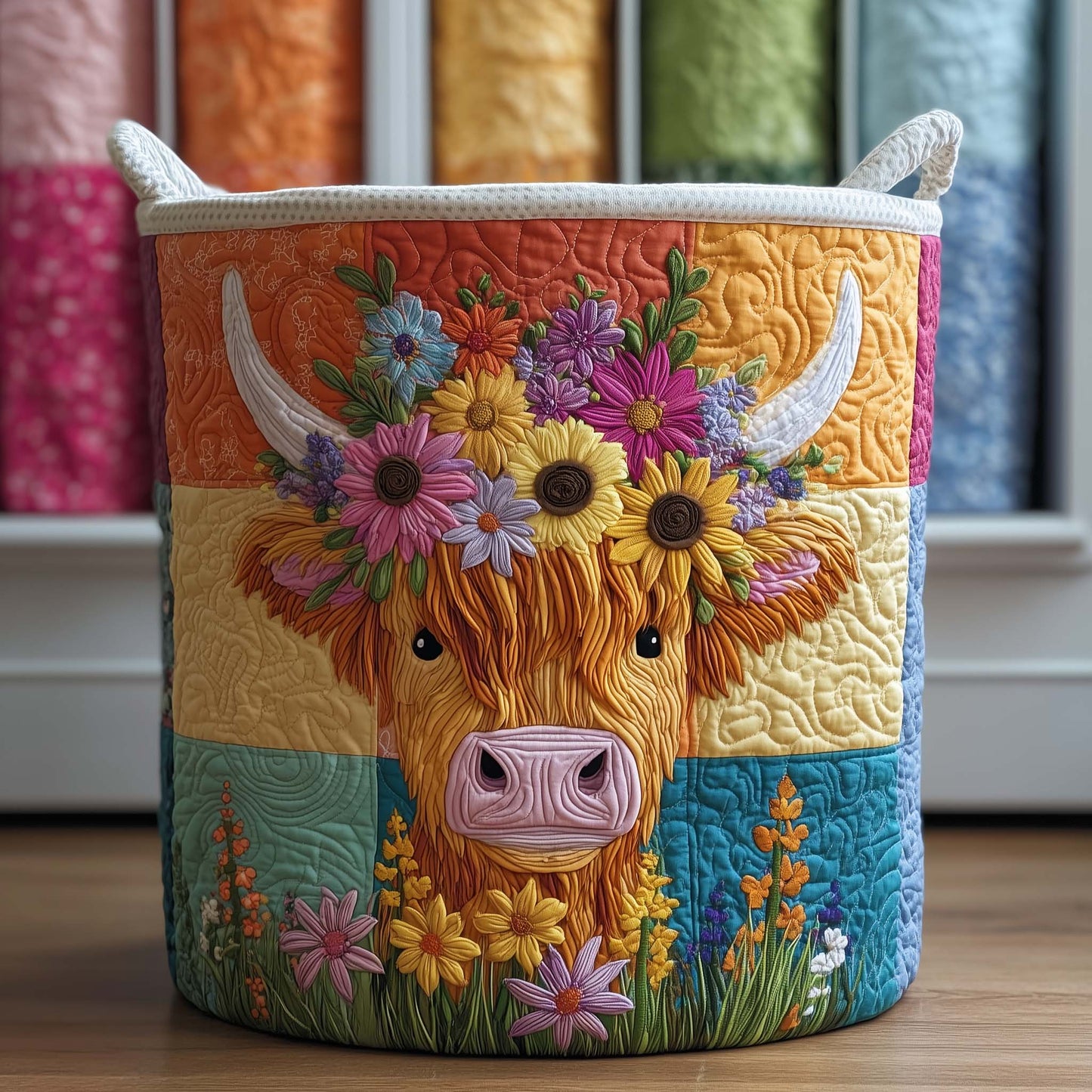 Floral Highland Quilted Laundry Basket GFTOQM2480