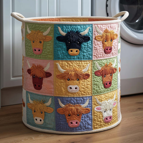 Pastel Highland Quilted Laundry Basket GFTOQM2484