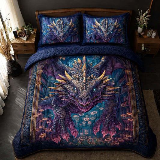 Arcane Dragon 3-Piece Quilted Bedding Set GFTOQM2504