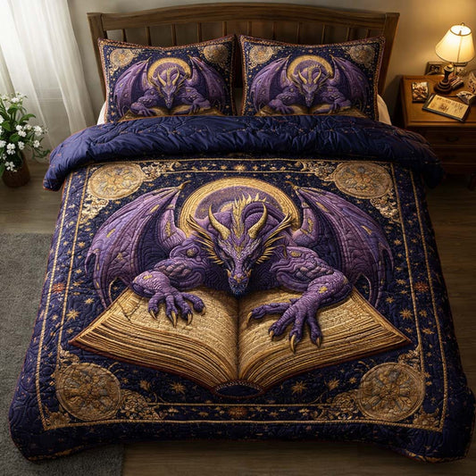 Spellbound Dragon 3-Piece Quilted Bedding Set GFTOQM2505