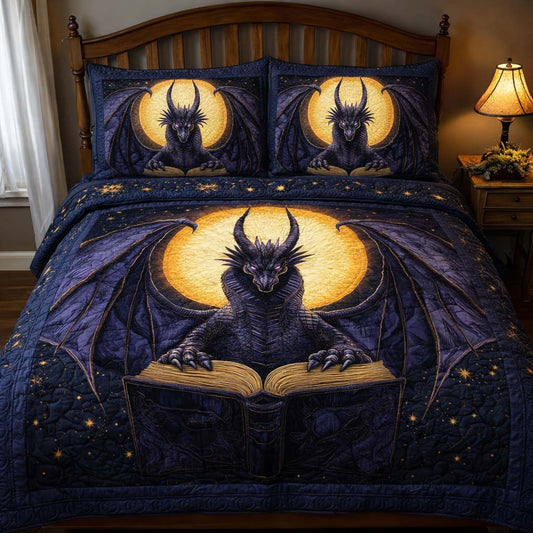 Moonlit Dragon 3-Piece Quilted Bedding Set GFTOQM2507