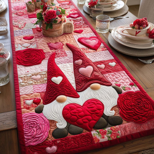 Heart Gnomes Quilted Table Runner GFTOQM2538