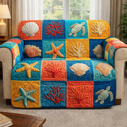 Compass Sea Quilted Sofa Cover GFTOQM2549