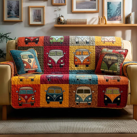 Retro Convoy Quilted Sofa Cover GFTOQM2573