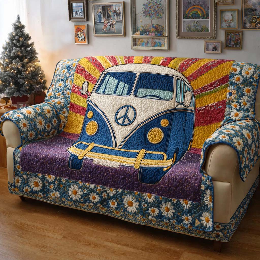 Peace Daisy Quilted Sofa Cover GFTOQM2575