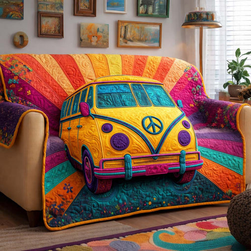 Golden Journey Quilted Sofa Cover GFTOQM2576