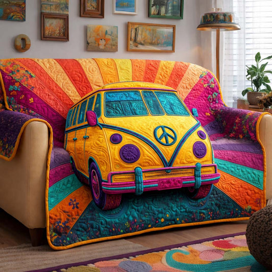 Golden Journey Quilted Sofa Cover GFTOQM2576