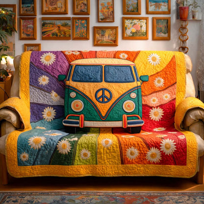 Rainbow Camper Quilted Sofa Cover GFTOQM2579