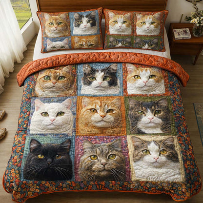 Classic Cats 3-Piece Quilted Bedding Set GFTOQM2606