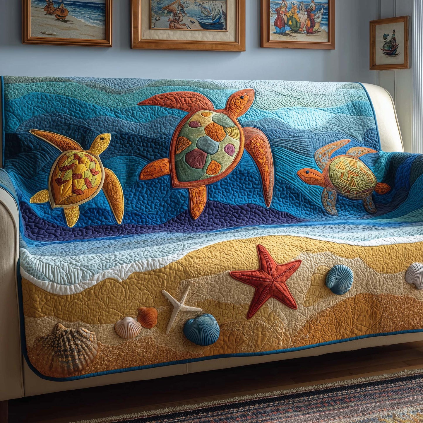 Turtle Tide Quilted Sofa Cover GFTOQM2630