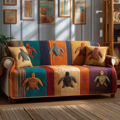 Patchwork Turtles Quilted Sofa Cover GFTOQM2632