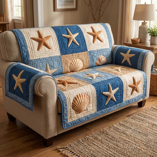 Starfish Quilt Quilted Sofa Cover GFTOQM2634