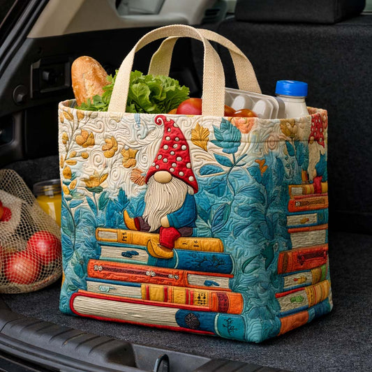 Reading Gnome Quilted Shopping Bag GFTOQM2649