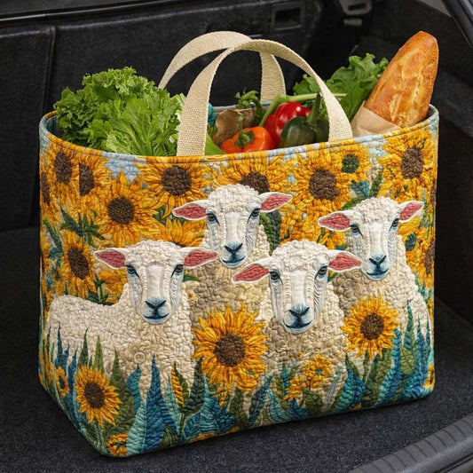 Sunflower Sheep Quilted Shopping Bag GFTOQM2672