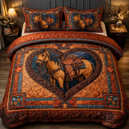 Heart Stallion 3-Piece Quilted Bedding Set GFTOQM2721