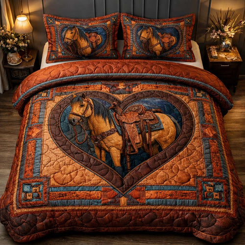 Heart Stallion 3-Piece Quilted Bedding Set GFTOQM2721