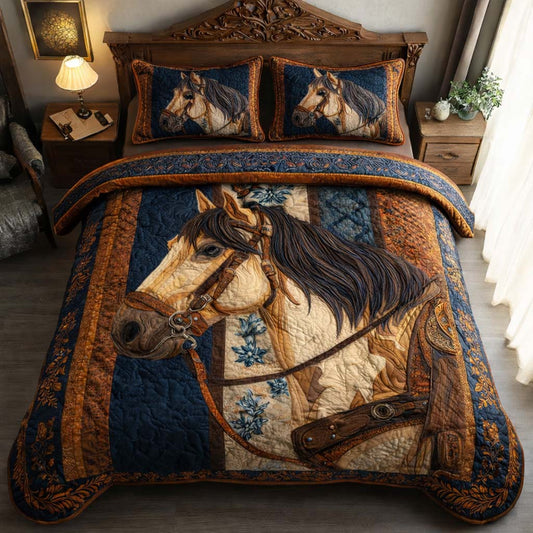 Regal Stallion 3-Piece Quilted Bedding Set GFTOQM2723