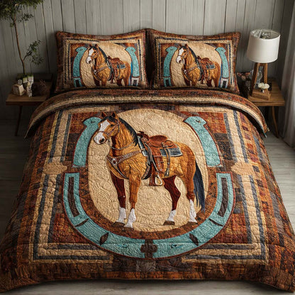 Horseshoe Stallion 3-Piece Quilted Bedding Set GFTOQM2724