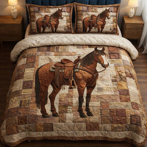 Prairie Stallion 3-Piece Quilted Bedding Set GFTOQM2725