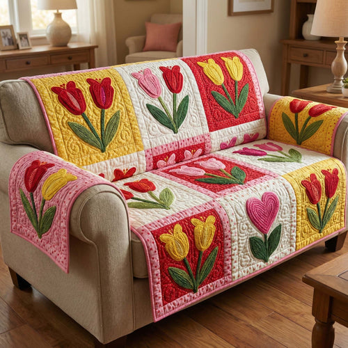 Tulip Heart Quilted Sofa Cover GFTOQM2730