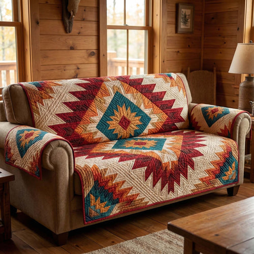 Desert Chevron Quilted Sofa Cover GFTOQM2782