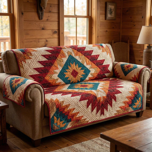 Desert Chevron Quilted Sofa Cover GFTOQM2782