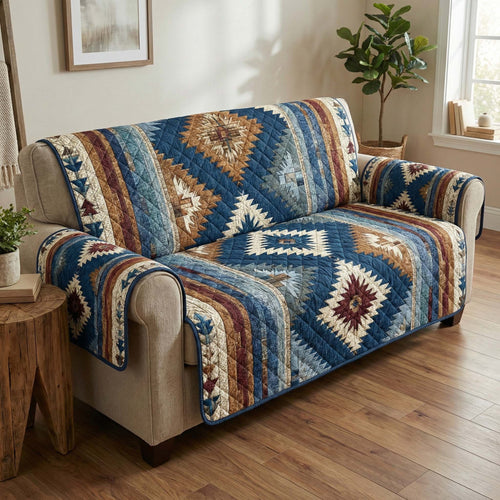 Prairie Mosaic Quilted Sofa Cover GFTOQM2787