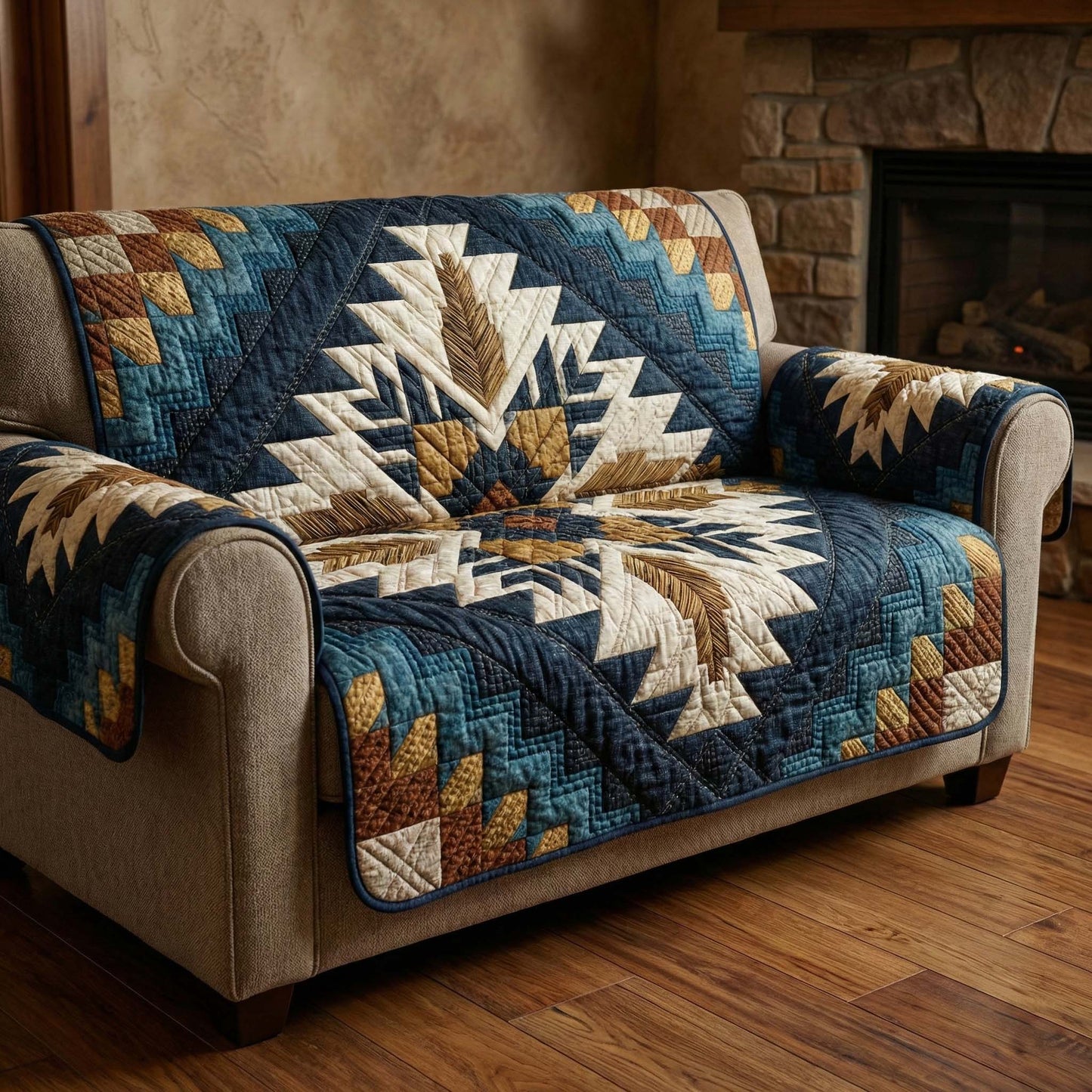 Arrow Bloom Quilted Sofa Cover GFTOQM2788