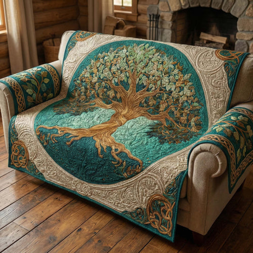 Sacred Oak Quilted Sofa Cover GFTOQM2792