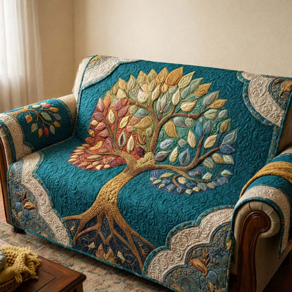 Seasonal Tree Quilted Sofa Cover GFTOQM2794