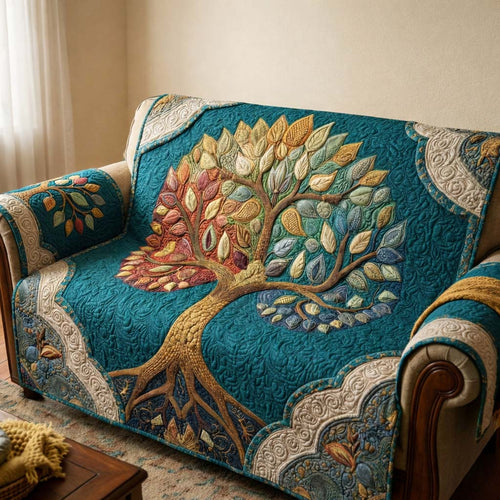 Seasonal Tree Quilted Sofa Cover GFTOQM2794