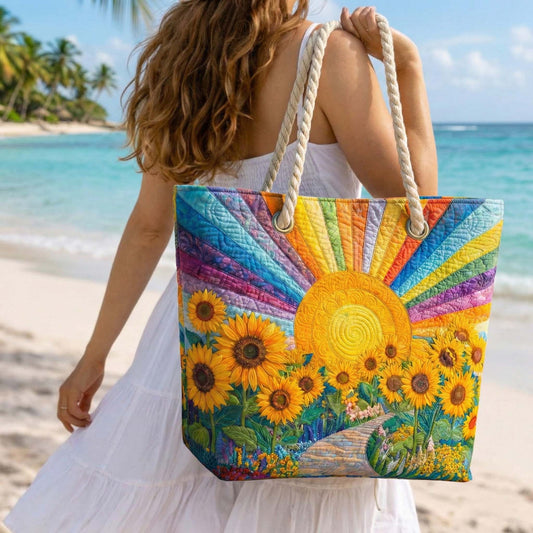 Rainbow Sun Quilted Beach Bag GFTOQM2808