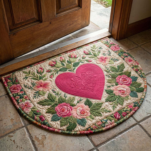 Rose Heart Quilted Welcome Mat GFTOQM2810