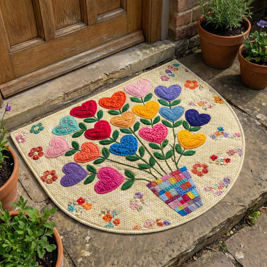 Patchwork Hearts Quilted Welcome Mat GFTOQM2811