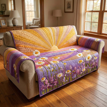 Lavender Sunrise Quilted Sofa Cover GFTOQM2846