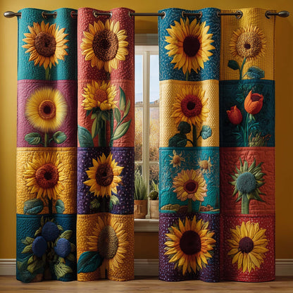 Sunflower Patchwork Quilted Curtains GFTOQM2854